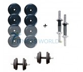 24 KG Rubber Dumbells Sets. Rubber Plates + Dumbells Rods.